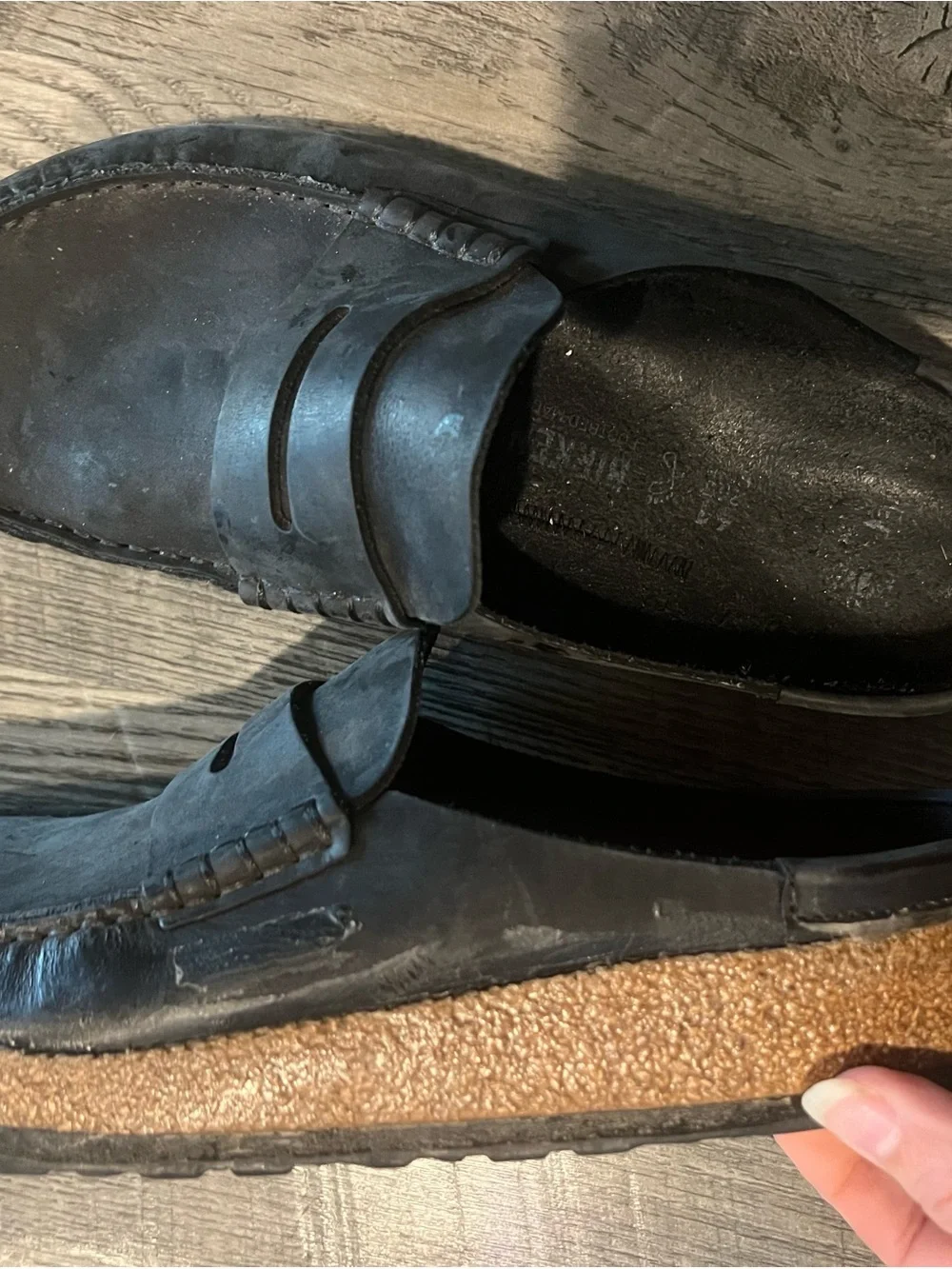 Men's Black Slip-On Cork-Trim Loafer Mule